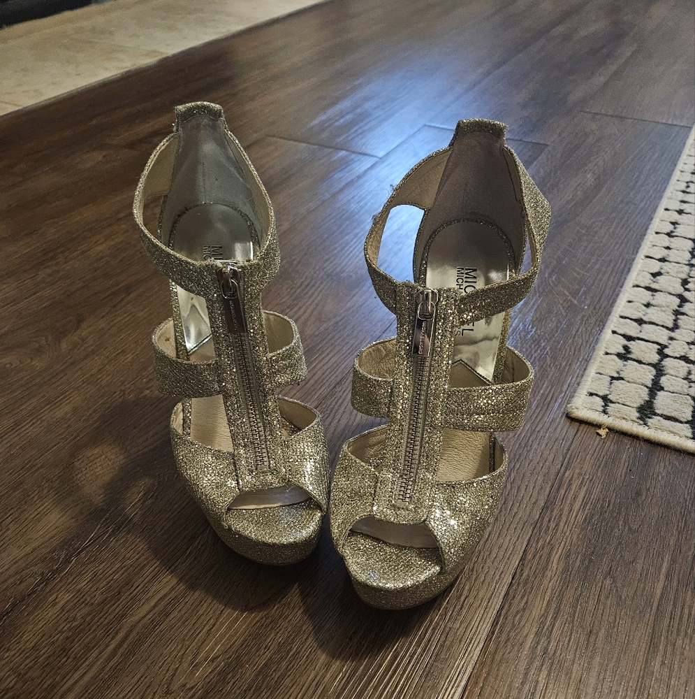 Michael Kors Silver Glitter Women's Heels